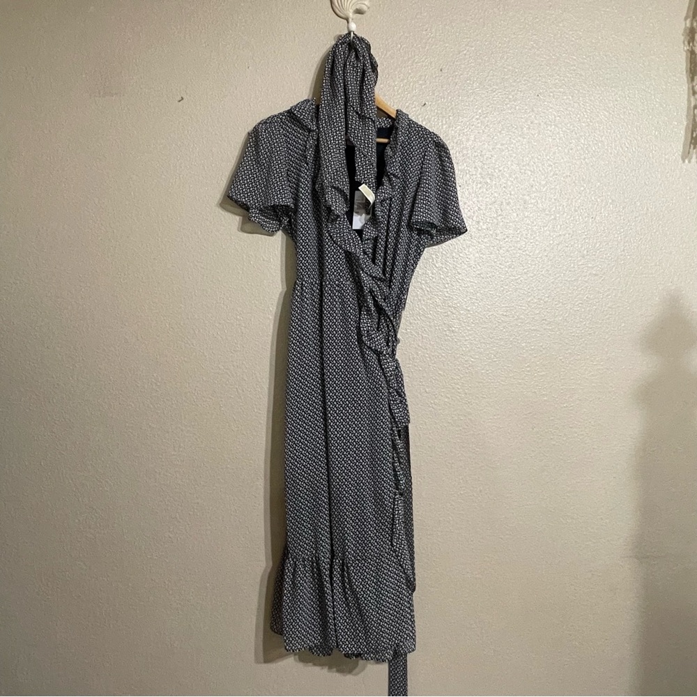 Michael Michael Kors Wrap Dress Ruffle Midi Dress - Picture 5 of 16